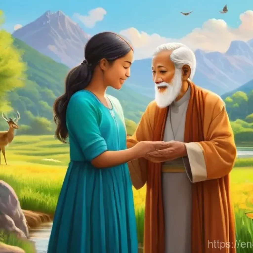 힌두교와 평화 운동 - **Ahimsa: The Embrace of Compassion**
    A serene, digitally painted illustration depicting a diver...