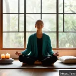 Home 20 힌두교 명상 전통 - A serene indoor meditation space bathed in soft natural light, featuring a cozy corner with plush cu...