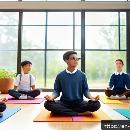 Home 17 힌두교와 학교 제도 - A diverse classroom scene showing students of various ethnicities engaged in a mindfulness session a...
